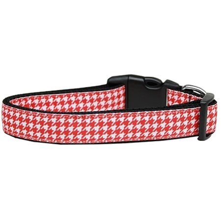 MIRAGE PET PRODUCTS Red Houndstooth Nylon Dog Collar Large 125-243 LG